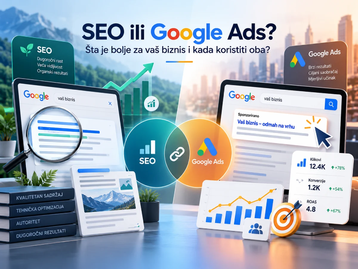SEO ili Google Ads: šta je bolje za vaš biznis i kada koristiti oba?