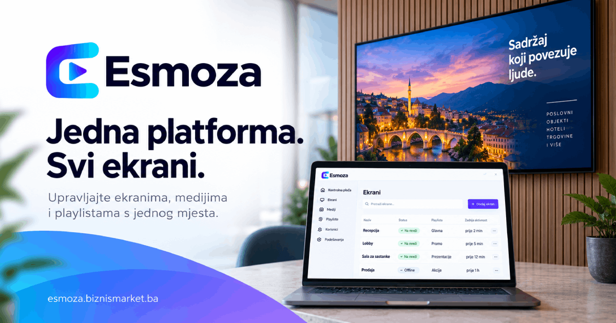Esmoza: upravljajte sadržajem na TV ekranima bez USB-a